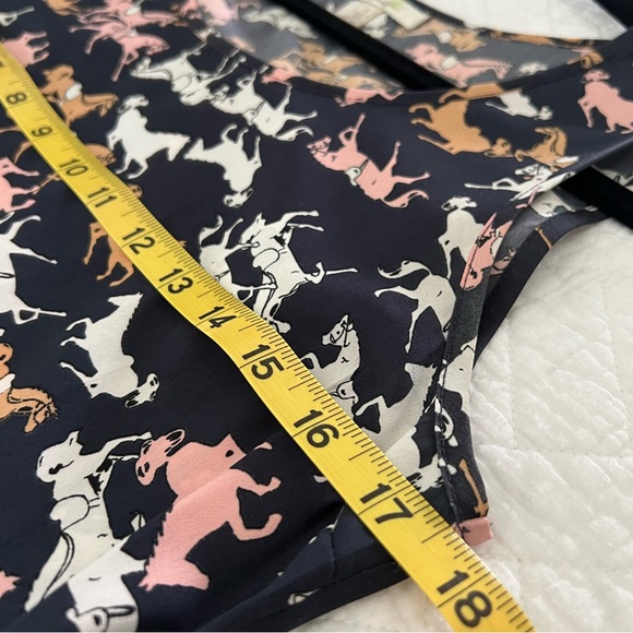 ANTHROPOLOGIE Porridge Equestrian Horse Print Fit & Flare Navy Blue Dress - Sz S - Picture 9 of 11
